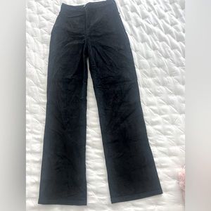 Black Corduroy Wide Leg Pants